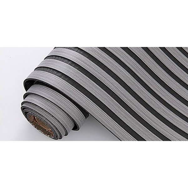 Revestimiento autoadhesivo 3d, color roble gris con fondo de fieltro gris antracita, rollo de 58 x 300 cm