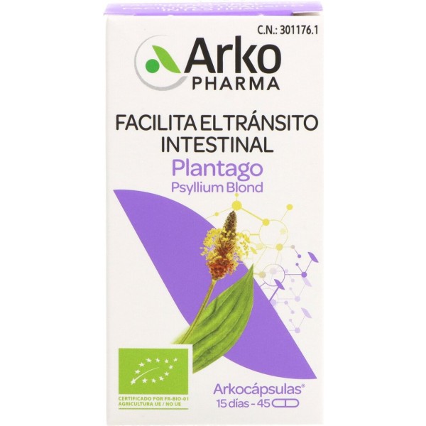Arkopharma Arkocápsulas Plantago Tránsito Intestinal 45 Cápsulas