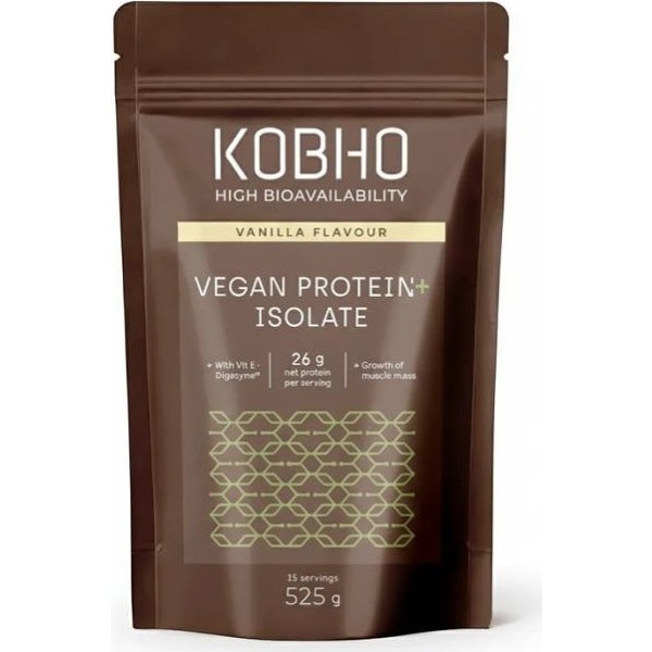Kobho Vegan Protein+ Isolate Proteína Vegana Sabor Vainilla 525g